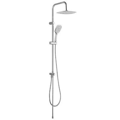 Produktbild von DomoDomo Duschsäule mit Regenbrause, Anti-Kalk-System, Chrom, Wandmontage, 3 Strahlarten