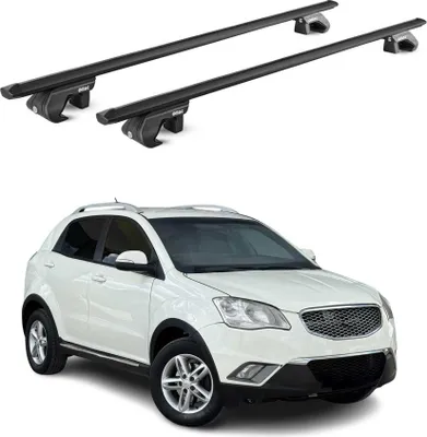 Produktbild von Dachträger Gepäckträger für Ssangyong Korando 2010-2019 Alu Schwarz 2 tlg ABE