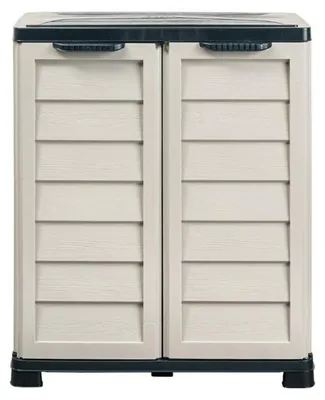Image de Armoire Modulaire de Rangement Extérieure/Intérieure - 76 x 46 x H 89 cm - Sable et Gris anthracite