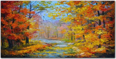 Produktbild von Coloray - Bild aus Glas - Glasbilder - 100 x 50 cm - Wanddekoration Wohnzimmer Glasblock mit Bild Gehärtetes Glas Dekoration Küche - Herbstwald