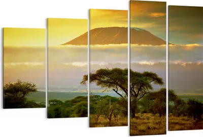 Produktbild von Bild auf Leinwand - Leinwandbild - Safari Tierwelt Berg Kenia - 150x100cm - Wand Bild - Wanddeko - Leinwanddruck - Bilder - Kunstdruck - Wanddekoration - Leinwand bilder - Wandkunst - EG150x100-3170