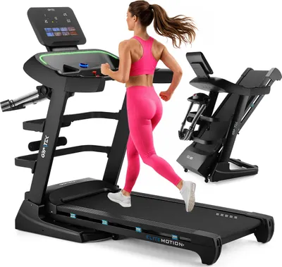 Produktbild von Gymtek® XT550 Laufband mit Massagegürtel - Walking Pad - bis 20 km/h - Neigung bis 20% - 4.0-PS-Motor - 20 Trainingsprogramme - Klappbar - Bluetooth
