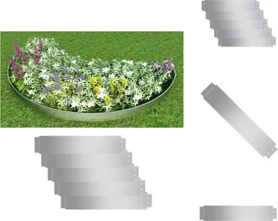 Imagen del producto de vidaXL Vallas para césped, 5 unidades, acero galvanizado, 100x20 cm - Bordes para macizos de flores