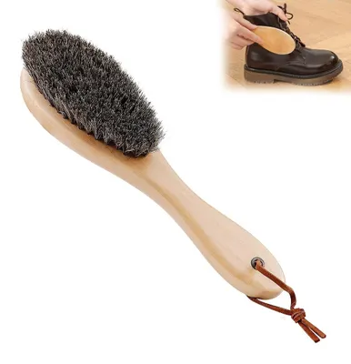 Imagen del producto de Cepillo para ropa de cerdas de pelo de caballo con mango de madera