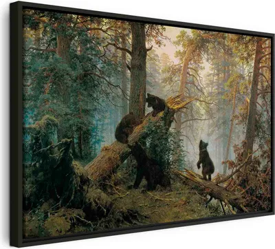 Produktbild von Italienischer Leinwand Leinwandbild - Morning in a Pine Forest 90x60 cm Reproduktionen l-G-10073-b-a