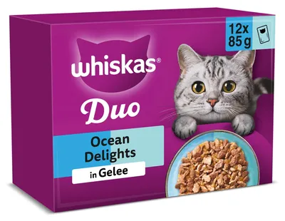 Produktbild von WHISKAS Duo Nassfutter in Gelee für Katzen 12 x 85g Ocean Delights