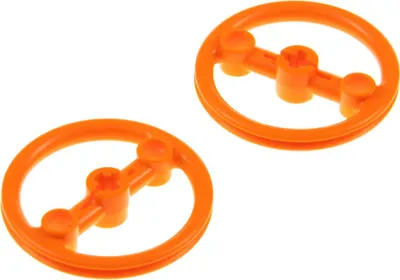 Produktbild von 2x Lego Technic Riemenscheibe 5x5 orange Lenkrad Umlenkrolle Rad 4540539 3736