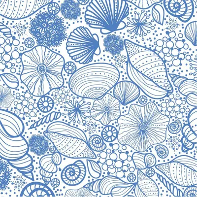 Produktbild von Servietten 33x33 cm - Seashell Pattern
