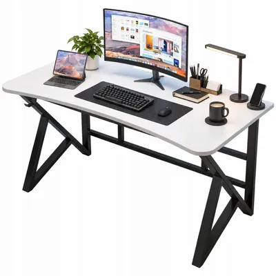 Produktbild von Weiss Gaming Computer Schreibtisch Modern Für Gamer Loft Gross