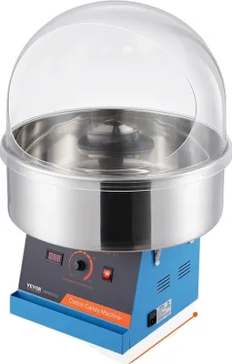 Immagine prodotto di Macchina per zucchero filato elettrica, potenza 1000W, capacità 3,5 once, blu con coperchio