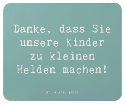 Produktbild von Mr. & Mrs. Panda Mauspad Spruch Erzieher Heldenmacher - Meeresbrise - Geschenk, Wertschätzung, Mouse Pad, Kinder, Mousepad, Helden, laptop, Danke, Geduld, mousematte