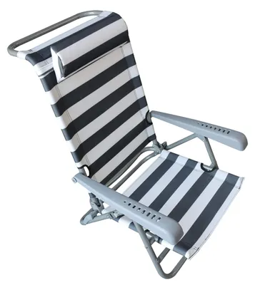 Imagen del producto de Silla de playa plegable con función de reclinación y cojín
