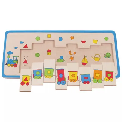 Immagine prodotto di Puzzle di legno del treno Beleduc, giocattolo educativo di abbinamento per bambini