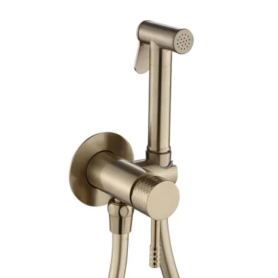 Zdjęcie produktu dla WEBO Bidet Kompletny RVS Mat Goud Geborsteld Ciepły Kalt Jednouchwytowa armatura bidetowa