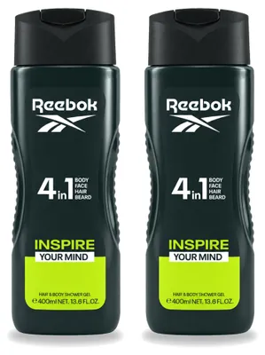 Produktbild von 2 x Reebok Inspire Your Mind 4-in-1 Duschgel - 400 ml - Vorteilspackung - 2 Stücke