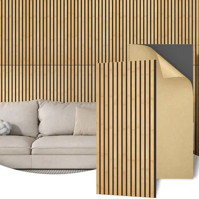 Productafbeelding van Bamboe Akoestische Panelen - Akoestisch Paneel - Wandpanelen - Houten Latten Paneel - Lamellenwand
