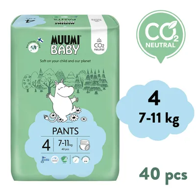 Produktbild von Muumi Baby Baby Windelhose 4 7-11kg (40 Stück)