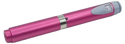 Obrázek produktu pro Injekční pero na inzulín, opakovaně použitelné, kovové, ergonomický design, tmavě červené