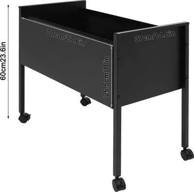 Produktbild von Rollbarer Aktenschrank - Hängeregisterwagen - Mobiler Büro Aktenorganizer - Ablagewagen mit Rollen - Schwarz