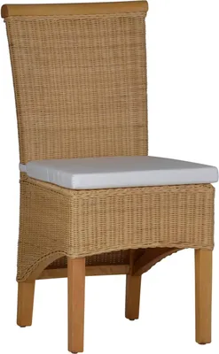 Produktbild von MiaMöbel Esszimmerstuhl Rattan 47x98x57 cm Modern Massivholz Rattan Mahagoni Rattan natur