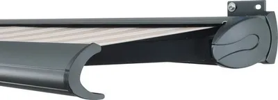 Produktbild von SOLUNA Kassettenmarkise Exclusiv 5,5x2,5 Stoff Dessin 6171 Gestell RAL 7016 anthrazitgrau Antrieb rechts inkl. Motor und