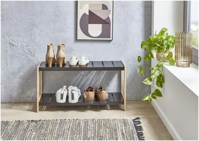 Produktbild von xonox.home Klemöbel Schuhregal (B/H/T: 70x36x26 cm) schwarz und Artisan Nachbildung