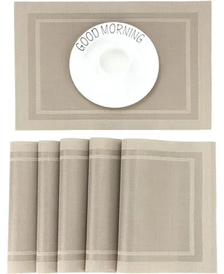 Produktbild von Platzset Beige Abwischbar 6er Set PVC Hitzebeständig Rutschfest 45x30cm
