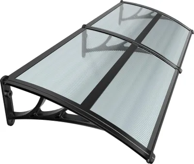 Produktbild von VOUNOT® Vordach für Haustür, 200 x 80 cm Pultbogenvordach Anthrazit