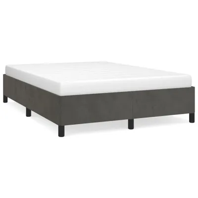Produktbild von vidaXL Bettgestell ohne Matratze Dunkelgrau 140x190 cm Samt