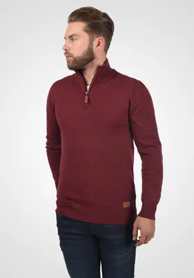 Produktbild von Blend BHRobin Herren Strickpullover Troyer Feinstrick Pullover mit Troyerkragen Rippbündchen Baumwollmischung Regular fit