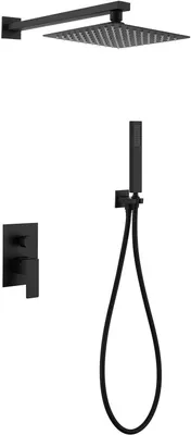 Produktbild von Einbau-Regendusche aus gebš¹rstetem Edelstahl, schwarz šC 8 Zoll