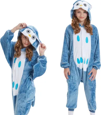 Immagine prodotto di Onesie Kigurumi Pigiama Gufo Costume Travestimento Bambini 125 - 135cm