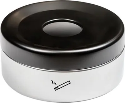 Zdjęcie produktu dla Popielniczka stołowa "RONDO PICCOLO", srebrny nikiel, wys. 70 x gł. 150 mm, 1 l.