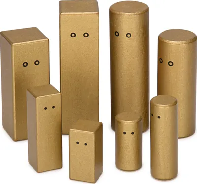 Produktbild von ideen.kollektiv - Goldene Pro Systembrett Familienbrett Figuren - Figuren für die systemische Aufstellung, Coaching, Therapie und Beratung