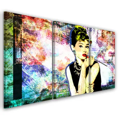 Immagine prodotto di Trittico su tela persone colorate 90x60 cm Feeby colore quadro da parete pronto per essere appeso