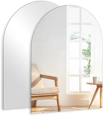 Image de Miroir incurvé élégant - design intemporel - 1 pièce - 40 x 30 cm - bois