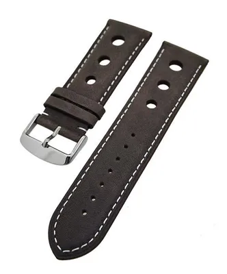Produktbild von Uhrenarmband Kalbslederband Braun mit weißer Naht 26mm Dornschließe NEU
