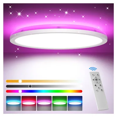 LED-Deckenleuchte dimmbar 24W RGB Fernbedienung Ø30cm
