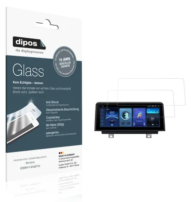 Produktbild von 2x Schutzfolie für Xtrons QBBH14NBTH - Anti-Shock 9H Folie dipos Glass Kunststoffglas