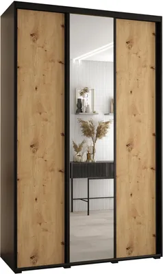 Produktbild von MEBLE KRYSPOL Davos 3 Schrank, drei Türen - 235,2x170x60 cm - Schwarz Artisan Schwarz