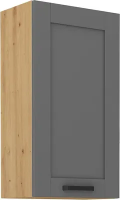 Produktbild von Hoher Oberschrank LAILI – Breite 45 cm, grau / Eiche Artisan