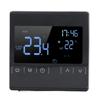 Zdjęcie produktu dla Programowalny termostat cyfrowy, termostat domowy z ekranem dotykowym, inteligentny termostat, inteligentny regulator temperatury, regulator ogrzewania podłogowego, programowalny termostat z ekranem dotykowym