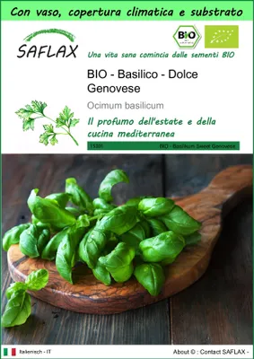 Immagine prodotto di SAFLAX Garden to go -- Basilico - Dolce Genovese - 800 semi - Ocimum
