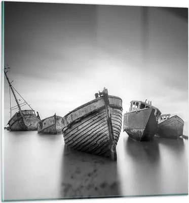 Produktbild von Bilder auf glas - Einteilig - £ódŸ Wrack Schiff - 60x60cm - Glasbilder - Wandbilder - Bilder - zum Aufhängen bereit - Wanddekoration aus Glas - Glas Bilder - Wandbild auf Glas - GAC60x60-4999