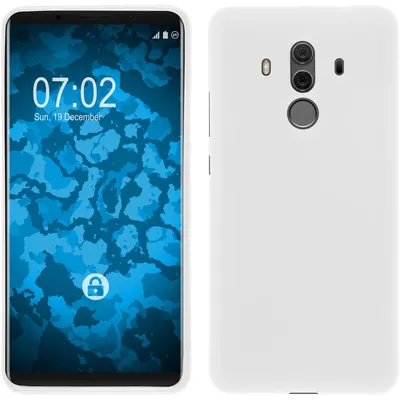 Produktbild von PhoneNatic Case kompatibel mit Huawei Mate 10 Pro - weiß Silikon Hülle matt Cover