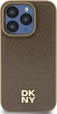 Obrázek produktu pro Etui Dkny Leather Pattern Metal Logo Magsafe Na Iphone 15 / 14 / 13 - Brązowe