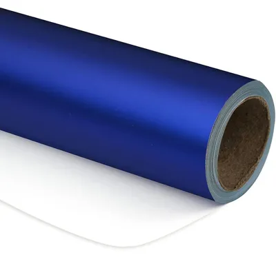 Immagine prodotto di Carta da regalo blu metallizzata, rotolo mini, 44 cm x 10 m