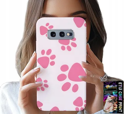 Produktbild von Etui Für Samsung Galaxy S10E - Rosa Hundepfoten, Rückseite, Etui