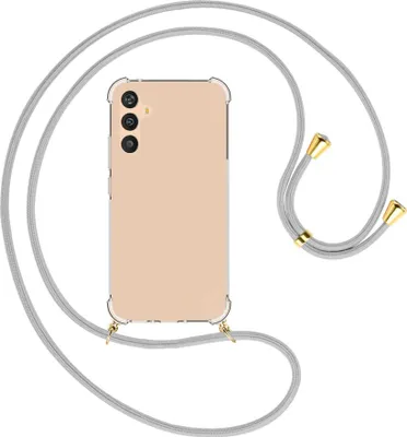 Produktbild von Handykette Backcover-Schutzhülle mit Band (Metall goldfarben) für Samsung Galaxy A34 5G - silbergrau