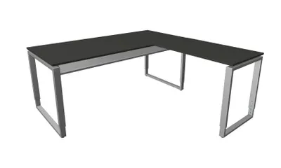 Produktbild von Schreibtisch Architekt BxTxH 180x180x75cm (mit Anbautisch) anthrazit